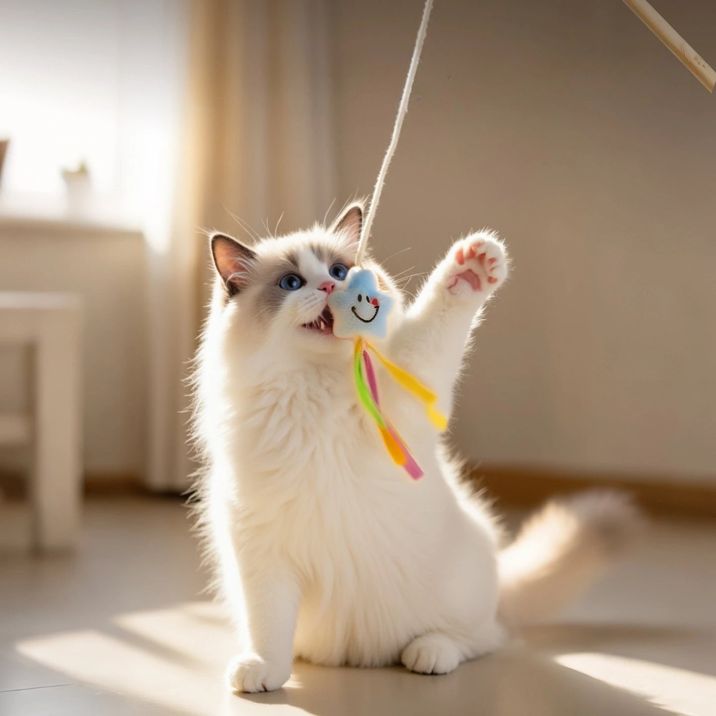 Cat Toys Wooden Toy for Cats Teaser Stick Bite Resistant Tortoise Cat Toys Interactive Durable Cats Toy with Bell Pet Products