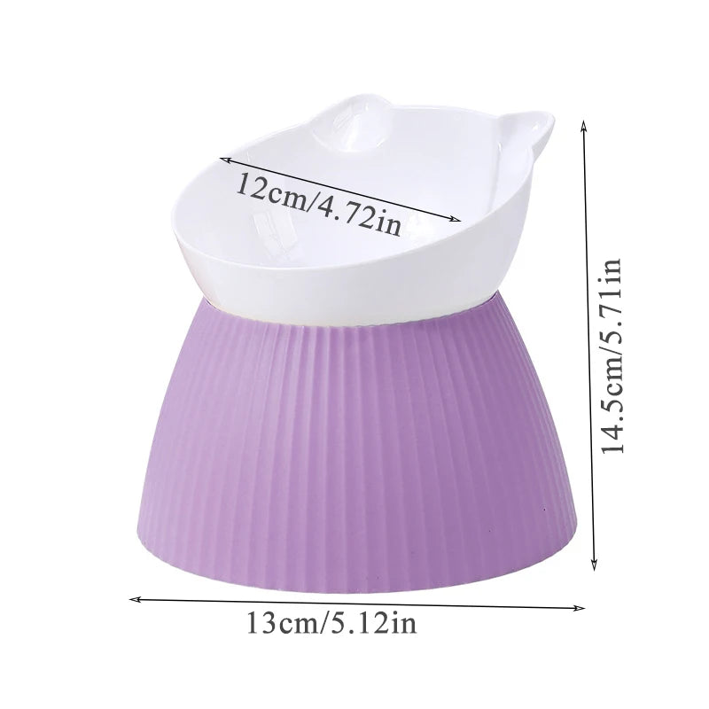 PET Raised Cat Bowl Neck Protection Cat Food Bowl High-foot Cat Drinking Bowl Detachable Kitten Feeder Pet Supplies