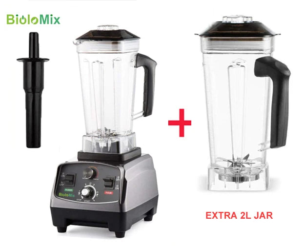 BioloMix 2200W 3HP High Power Blender with Timer Feature 2L BPA Free Jar Ideal for Smoothies Juices Food Prep and Ice Crushing