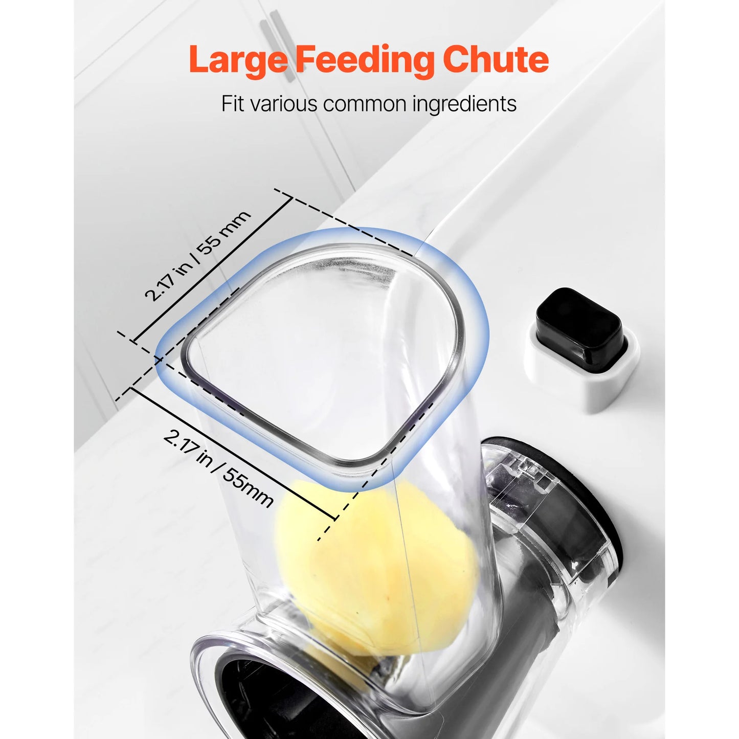 SucceBuy Electric Cheese Grater Salad Maker 200W Salad Shooter Electric Vegetable Slicer Shredder Chopper for Fruits with 5 Att