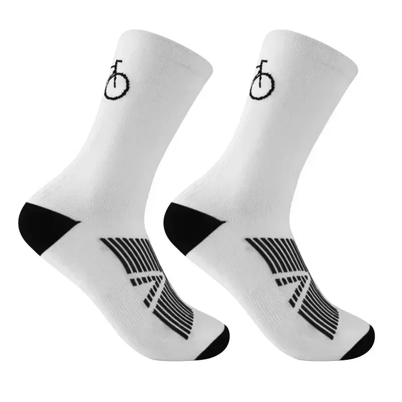 2 Pairs Unisex Breathable Cycling Socks MTB Road Bicycle Outdoor Sports Racing Compression mid Tube Socks for Men And Women