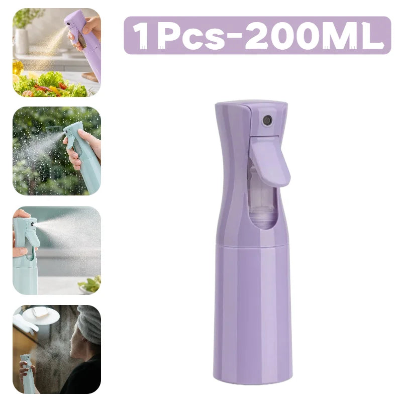 Continuous Spray Oil Spray Bottle Plastic Baking Oil Spray Bottle BBQ Cooking Garden Plant for Hair Salon Daily Moisturizing