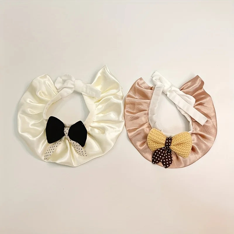 Adjustable Pet Scarf for Cats Dogs Puppy Neck Strap With Bowknot Soft Cute Dog Collar Kitten Saliva Towel Pet Dress Up Supplies