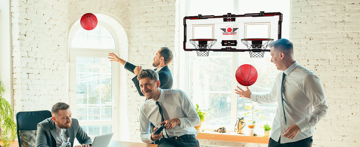 VATOS Mini Basketball Hoop for Kids x2 Indoor Outdoor Electric Scoreboard with 4 Balls - Perfect Sports Game Gift for Boys and Girls - Quality Shopping Centre
