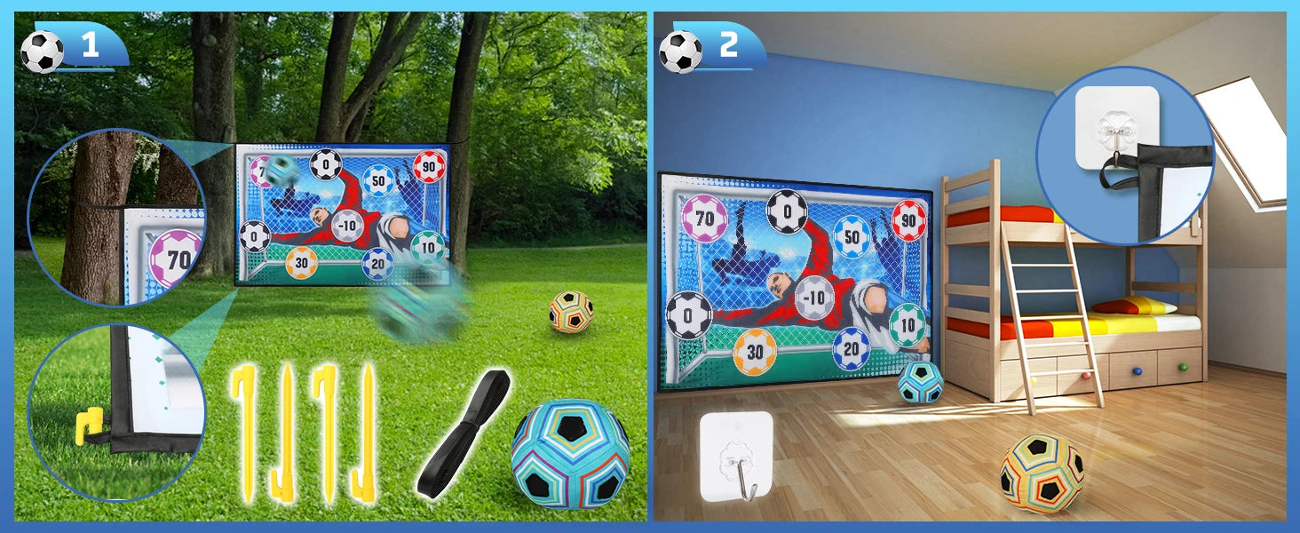 VATOS Football Game Set for Kids - Indoor Outdoor Soccer Training Toys for Ages 3-8 - Quality Shopping Centre