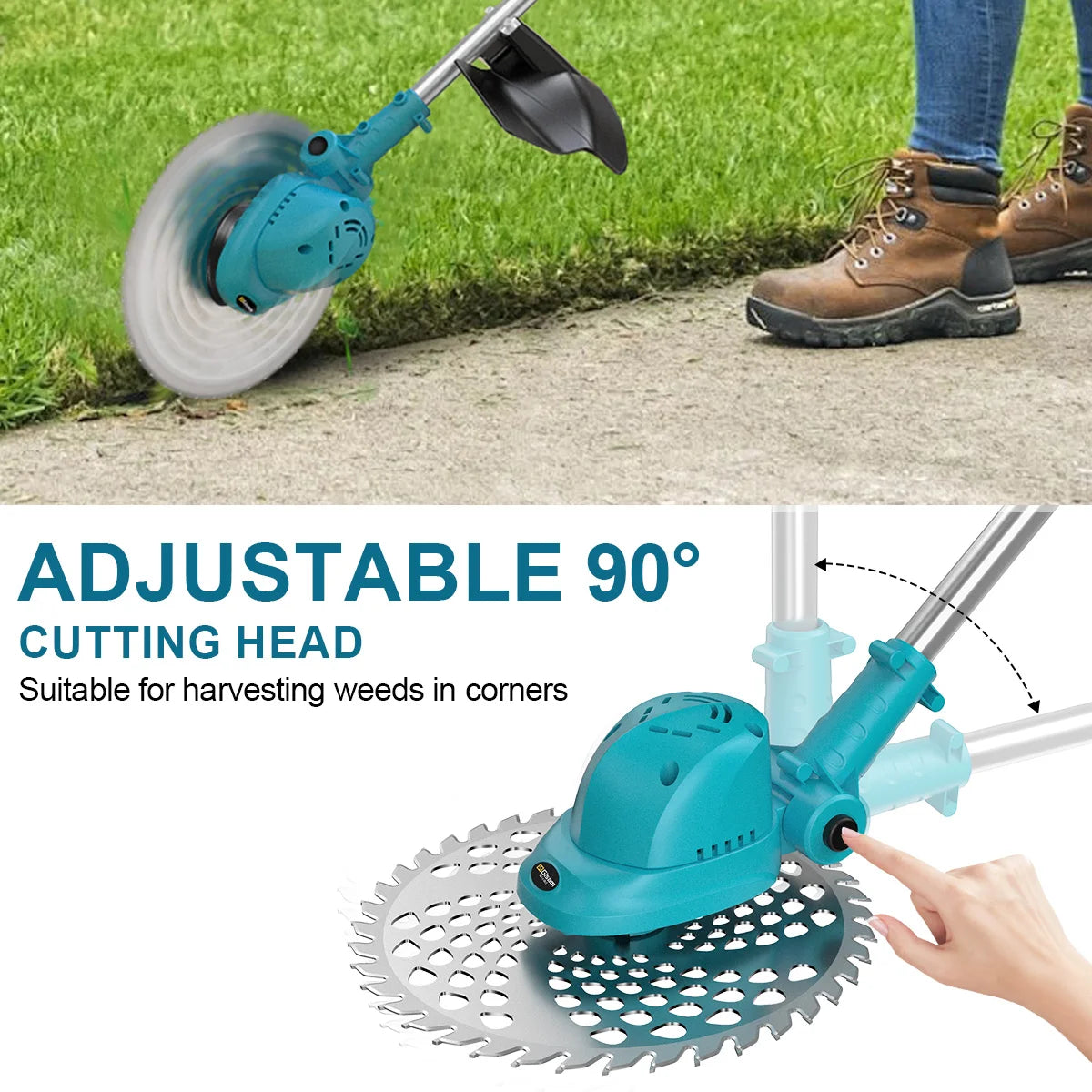 Gisam 10-inch borstelloze elektrische grasmaaier, opvouwbaar, snoerloze grastrimmer voor Makita 18V-accu