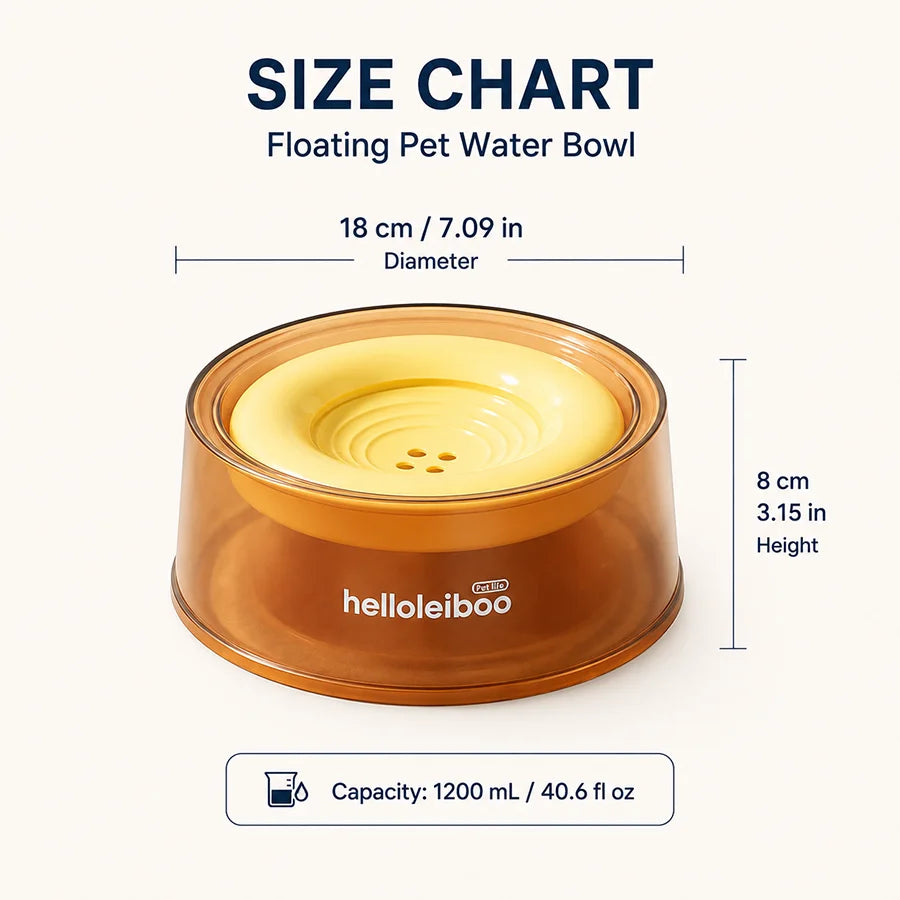 1200ml Floating Dog Bowl Anti Splash Slow Drinking Feeder for Dogs Cats Raised No Wet Mouth Cat Bowl Indoor Travel Pet Bowl