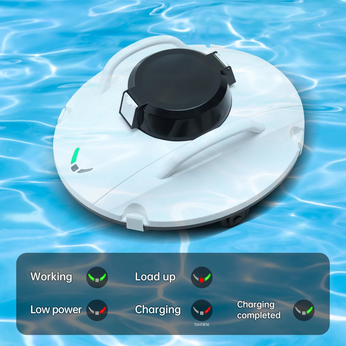 Robot nettoyeur de piscine sans fil, aspirateur électrique rechargeable 5000 mAh, nettoyeur automatique sans fil pour piscine