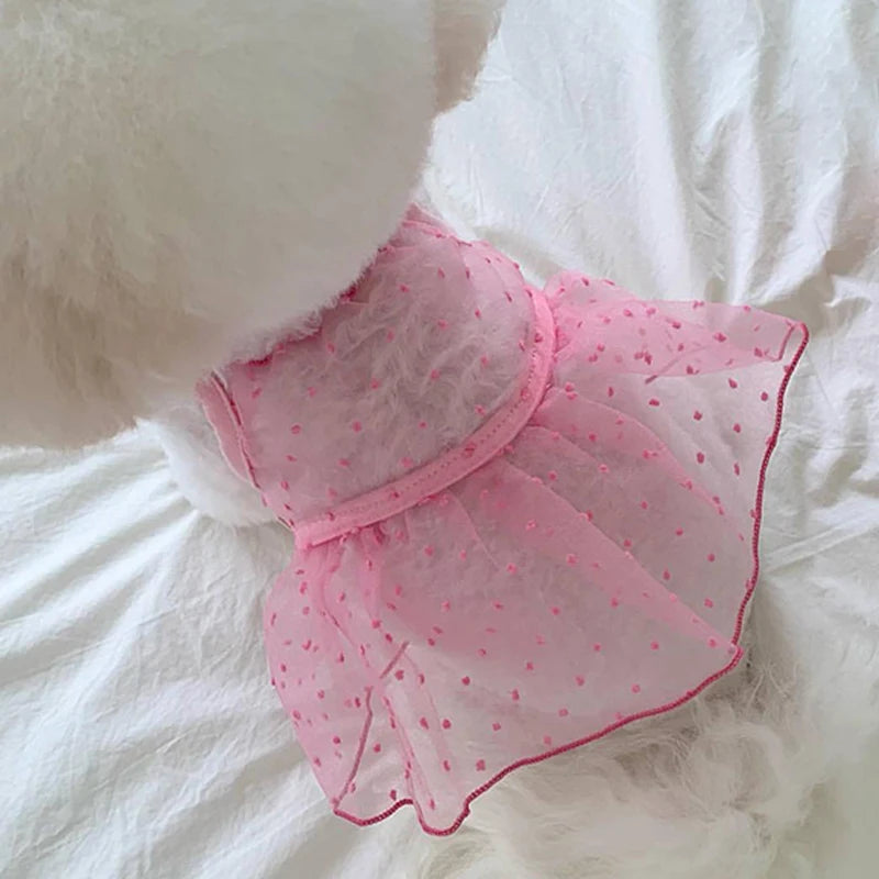 Summer Thin Dog Princess Dress Cute Breathable Pet  Dog Skirts for Small Dogs Puppy Cat Sweet Dress Dog Accessories