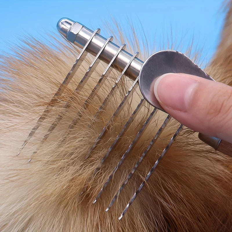 Stainless Steel Pet Dog Knotting Comb Long Handle Dog Hair Remover Pet Deshedding Brush for Dogs Cats Dog Accessories