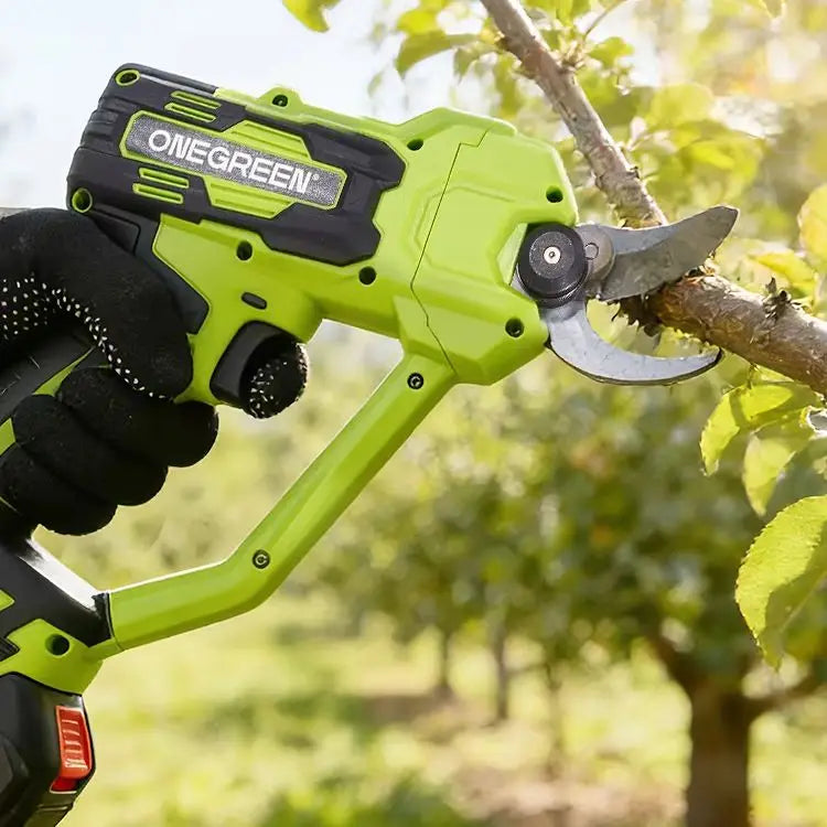 ONEGREEN Brushless 30MM Electric Pruner Shear 2 Gears Cordless Scissors Tree Bonsai Pruning Tools For Makita 21V Battery Pin