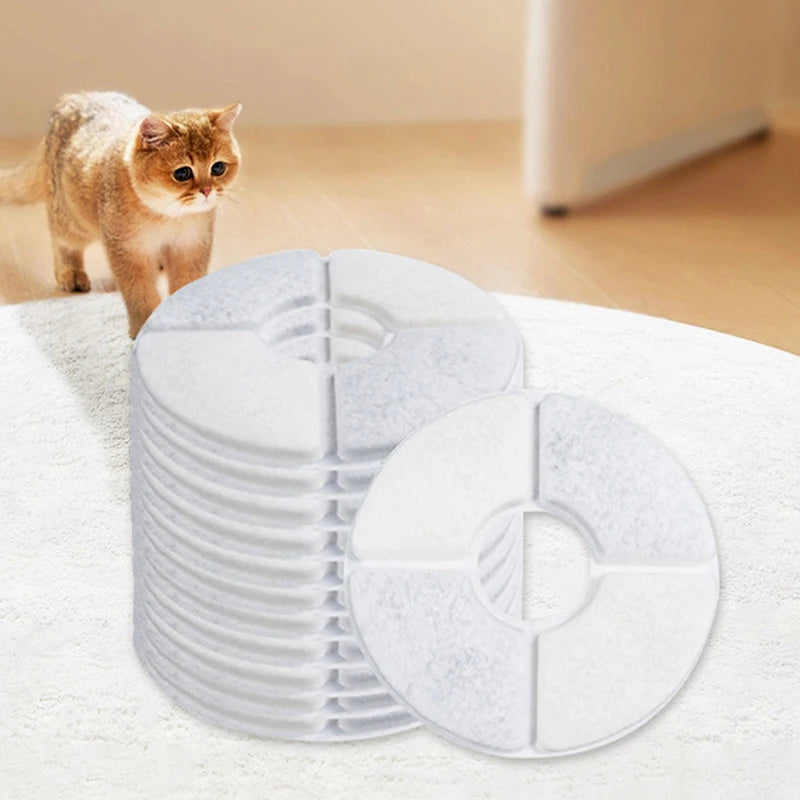 6/10PCs Cat Water Fountain Filters Round Replacement Activated Carbon Filter for Cat Dog Water Drinking Fountain Cat Accessories