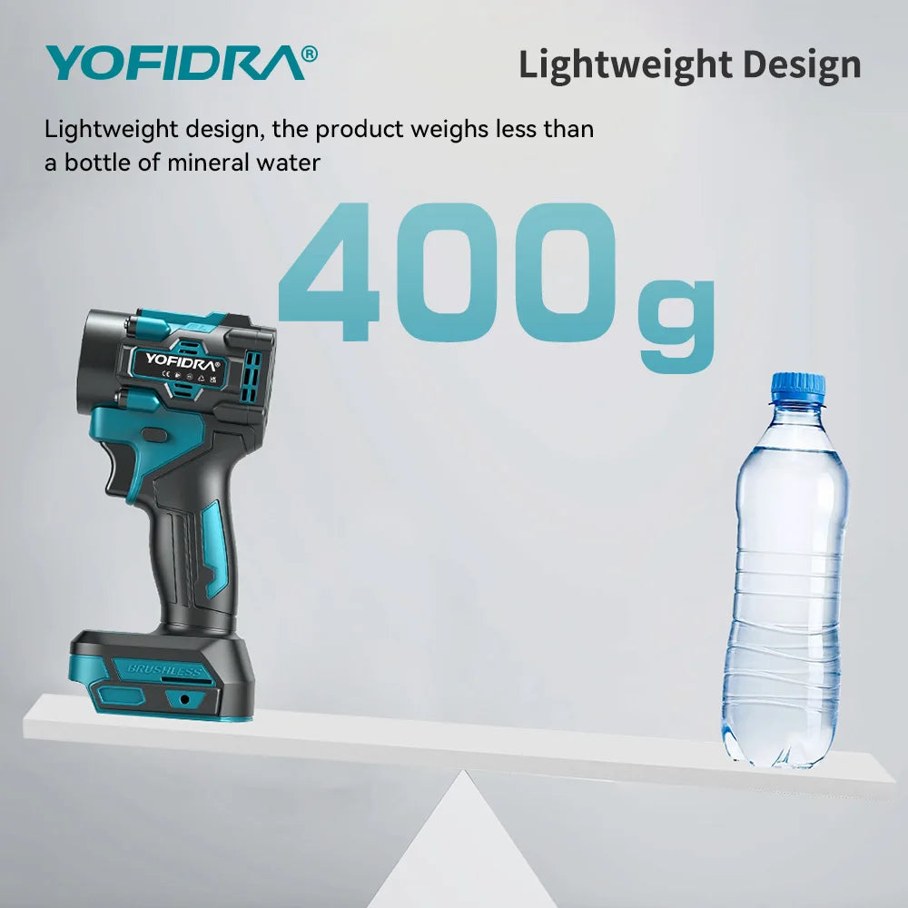 YOFIDRA Borstelloze 2-in-1 Elektrische Bladblazer en Zuiger 80000RPM Turboventilator Blad- en Sneeuwruimer Tuingereedschap voor Makita Batterij