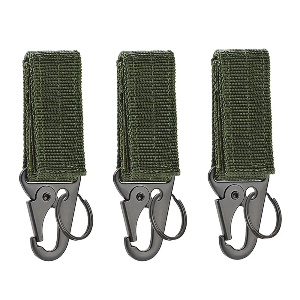 3 Pcs Tactical Carabiner Outdoor EDC Keychain Keys Holder Camping Backpack Belt Hook Hanging Buckle Muilter Clip