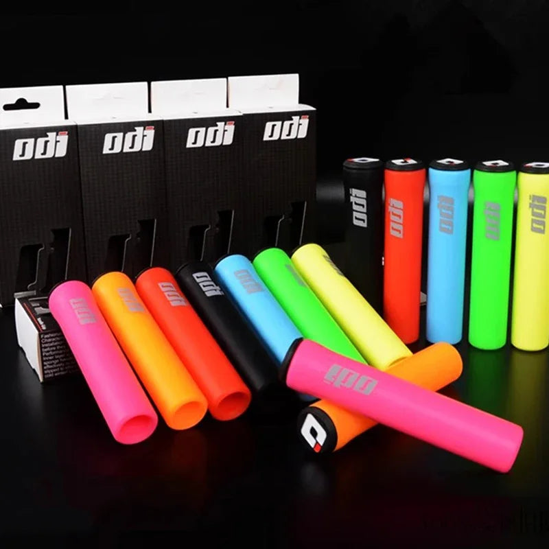 2PCS ODI MTB Grips Silicone Bicycle Handlebar Cover Soft Shock Absorbing Mountain Bike Handles Cuff MTB BMX Handlebar Fist Bike