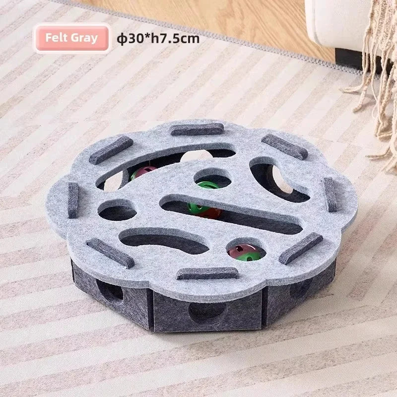 Cat Exercise Puzzle Toy Felt Puzzle Box Cat Exercise Toy With Ball Indoor Sports Entertainment Hunting Cat Toys For Indoor Cats