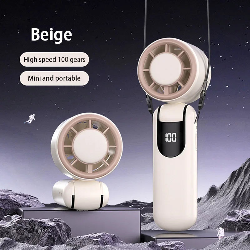 Lenovo Draagbare Handventilator Hoge Snelheid Turbo Krachtige Ventilator Draagbaar Opvouwbaar Digitaal Display Ice Pack Koeling 16° Windventilator