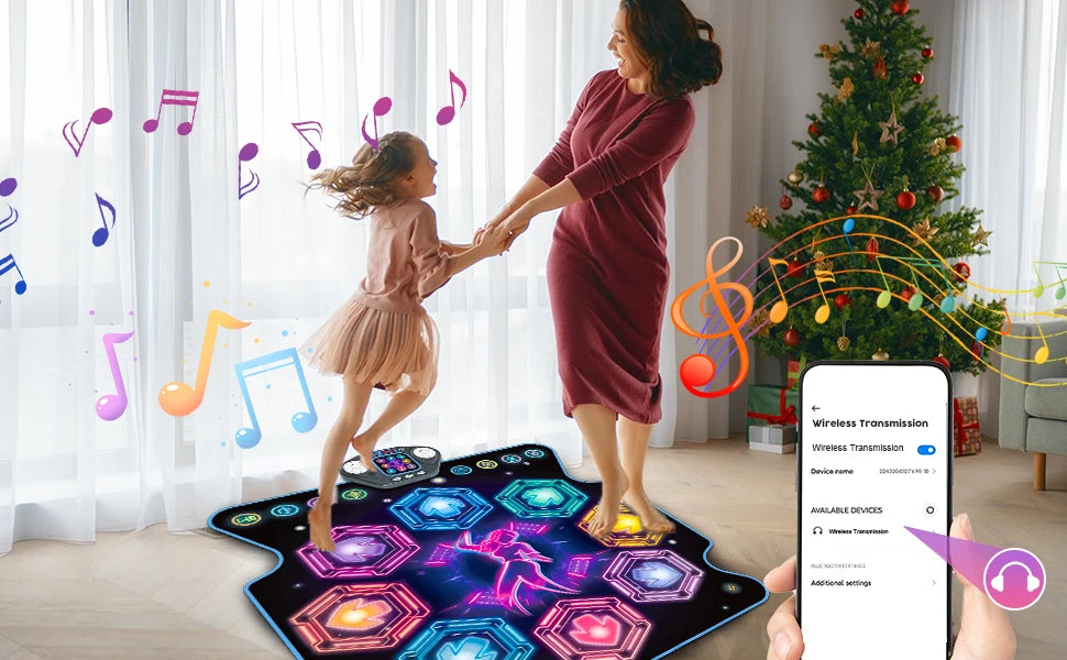 VATOS Dance Mat for Kids - 27 Levels, 8 LED Keys, Bluetooth 5, 5 Game Modes, Built-in Music for Ages 3+ Years - Quality Shopping Centre