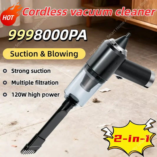 9980000PA Cordless Vacuum Cleaner 2-in-1 Blowing Suction Multiple Filtering Integrated Handheld Household Dust Collector 2026