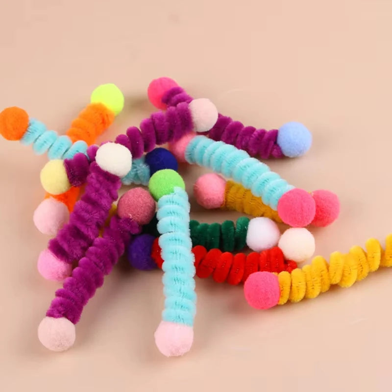 12/24Pcs Cat Spring Toys Interactive Pet Toys for Cats Colorful Random Color Cat Teaser Toy Bite-resistant Kitten Toys
