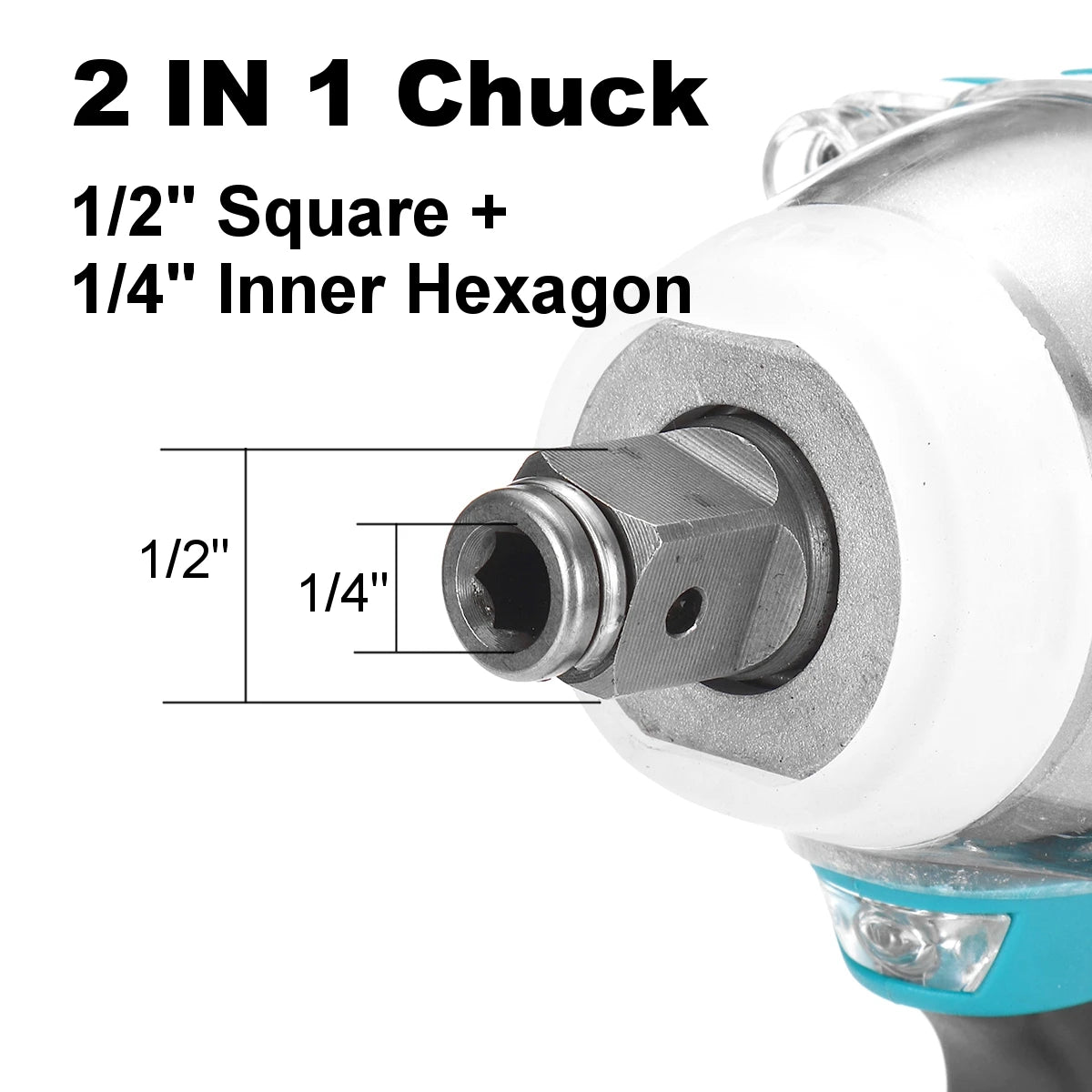 Gisam 520n.M Brushless Electric Impact Wrench 1/2 In Li-on Battery for Automotive Repair Power Tools for Makita 18V Battery Pins
