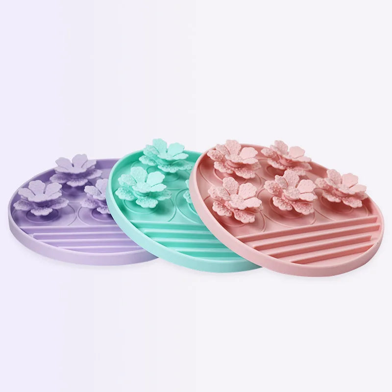 Silicone Pet Slow Feeder Mat Round Dog Licking Mat with Suction CupsAnti-choking Pet Snuffle Mats Puppy Feeding Dishes Pet Suppl
