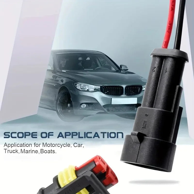 Electrical Wire Connector Waterproof Connector Wire Terminal Quick Connect Kit with Wire, Suitable for Cars and Ships Connector