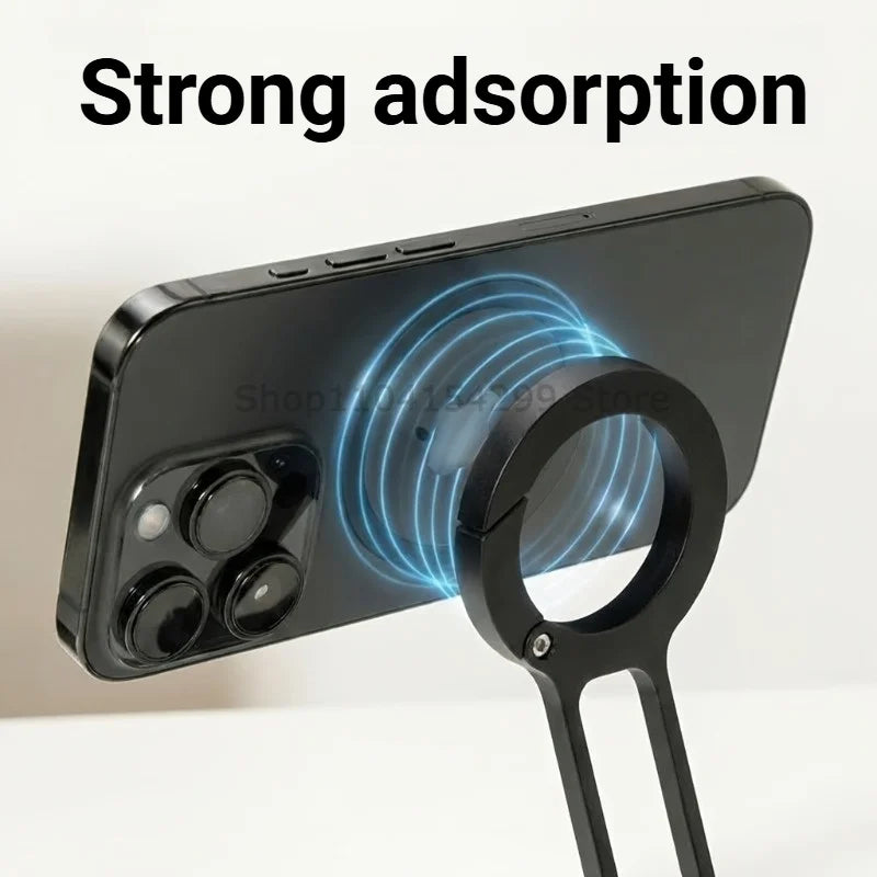 Foldable Phone Tripod Carabiner-Mounted for IPhone 17 16 15 Portable Dual-sided Magnetic Tripod Desk Mount Phone Handle Holder