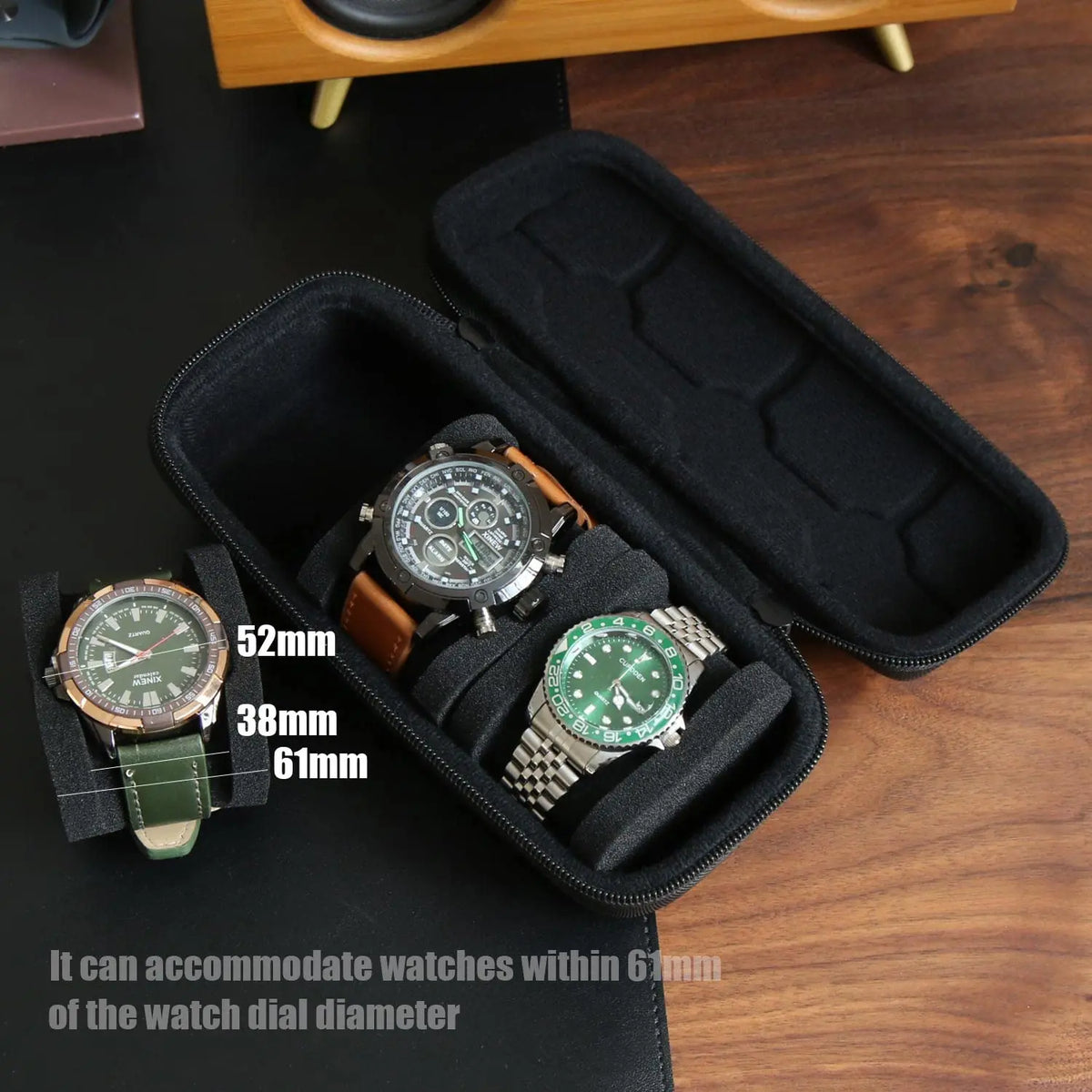 Watch Box Organizer For Men or Women，Watch Travel Case Portable Storage Watch Display Holder for Wristwatches and Smart Watches