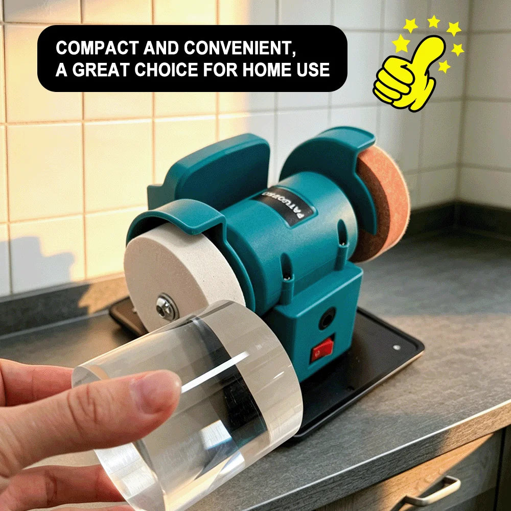 Portable Dual-Wheel Mini Grinder Cordless Polisher 100/120 Mesh Wheels Metal Polishing Sharpening Tool For Makita 18V Battery