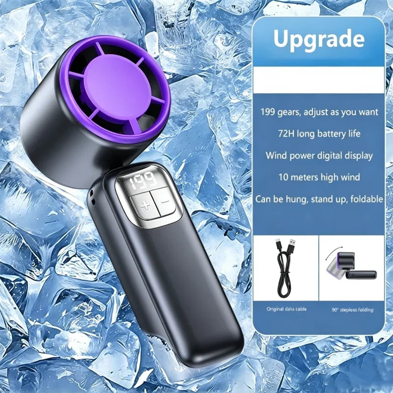 Lenovo Handheld Ventilator 199 Hoge Snelheid Koeling Ice Cooler Oplaadbaar USB Borstelloze Motor Turbo Jet Fan voor Buiten Reizen Kantoor