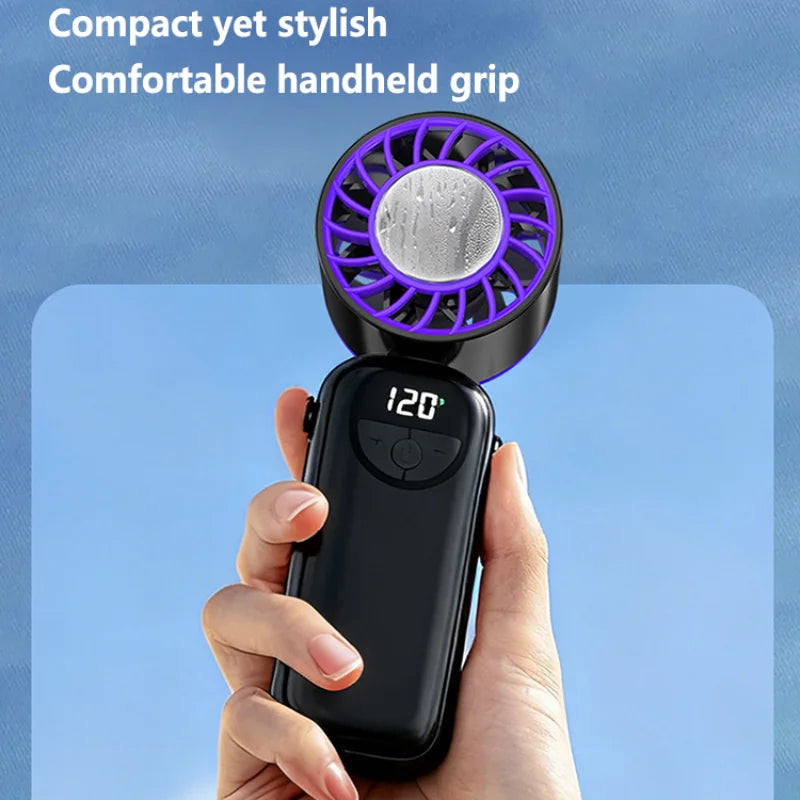 Lenovo Draagbare Handventilator Turbo Koelventilator USB Oplaadbare Miniventilator met IJskoude Lucht voor Buiten, Reizen en Kantoor