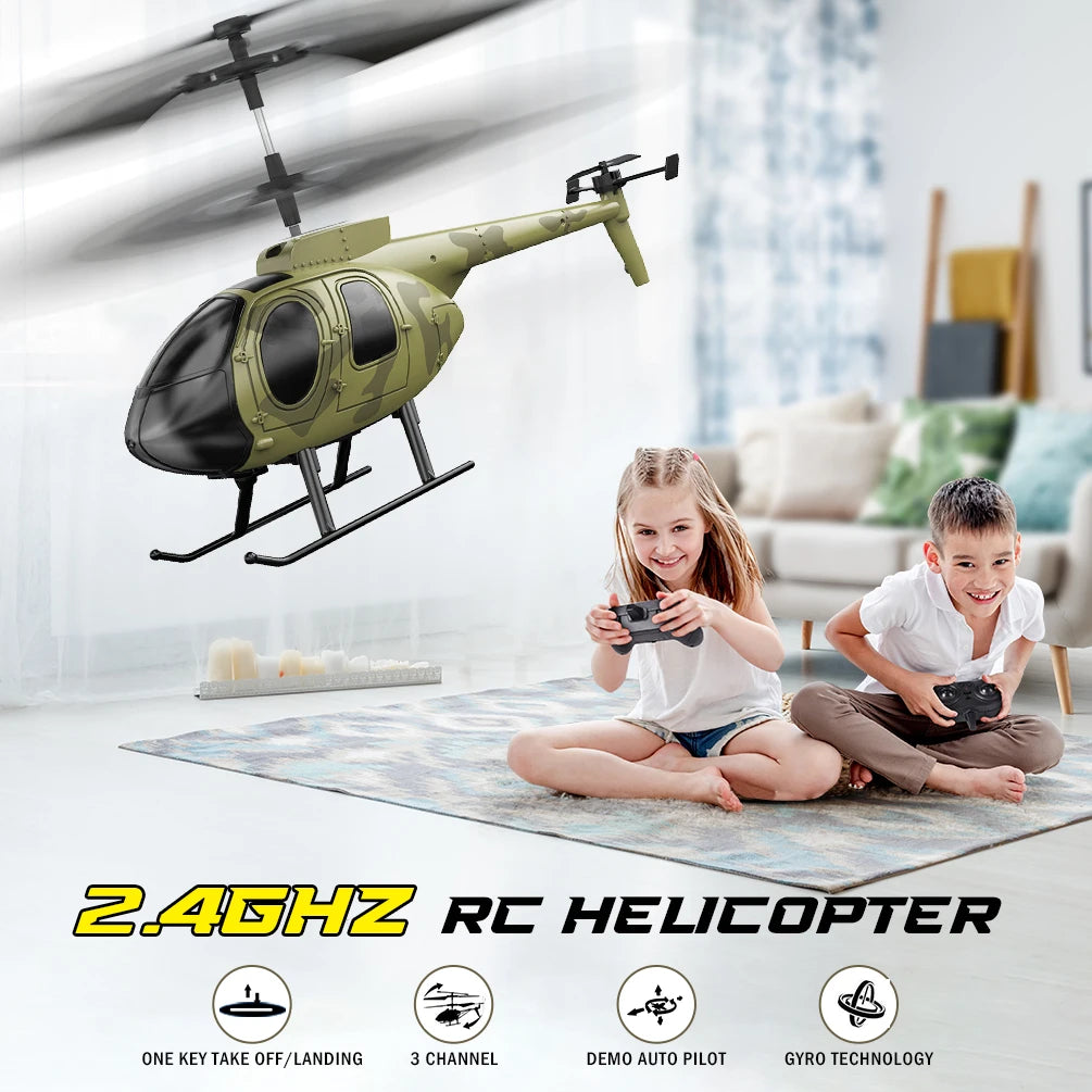 VATOS RC Helicopter for Kids Camouflage 2.4GHz Radio Indoor Outdoor Toy with One-Click Take Off for Boys and Adults - Quality Shopping Centre