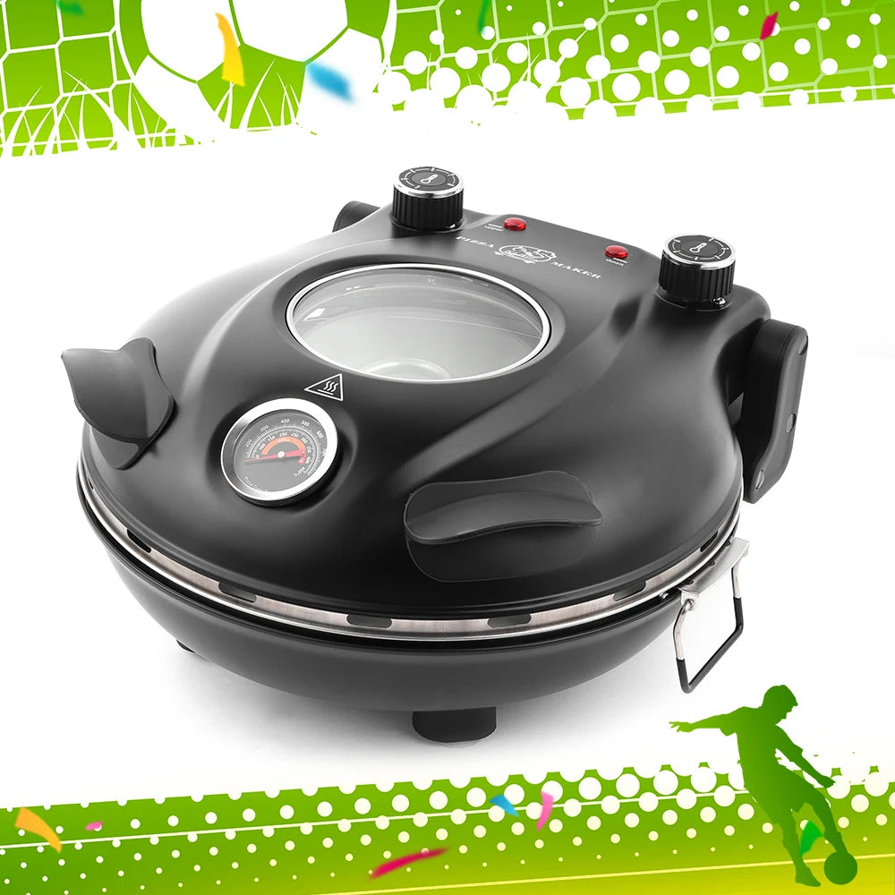 Klaif Electric Pizza Maker, 420℃, 1200 Watt, 5 Separate Temperature Levels, Flame Resistant Stone Plate 1200W 32cm