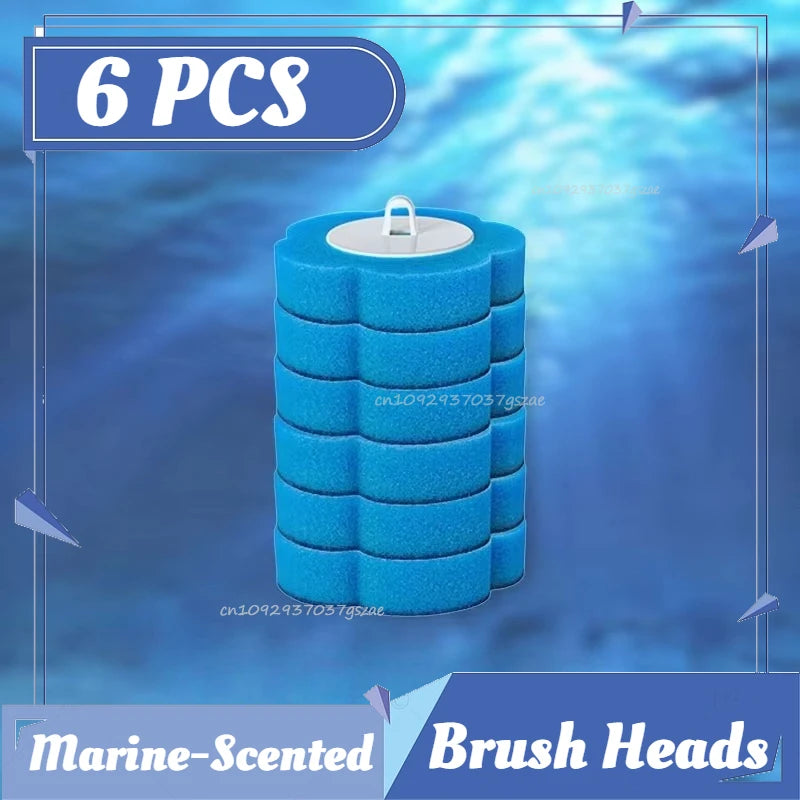 Disposable Toilet Brush Set Comes with Toilet Cleaner Long-Handled Cleaning Tool Replacement Head Sterile Cleaning Brush Head