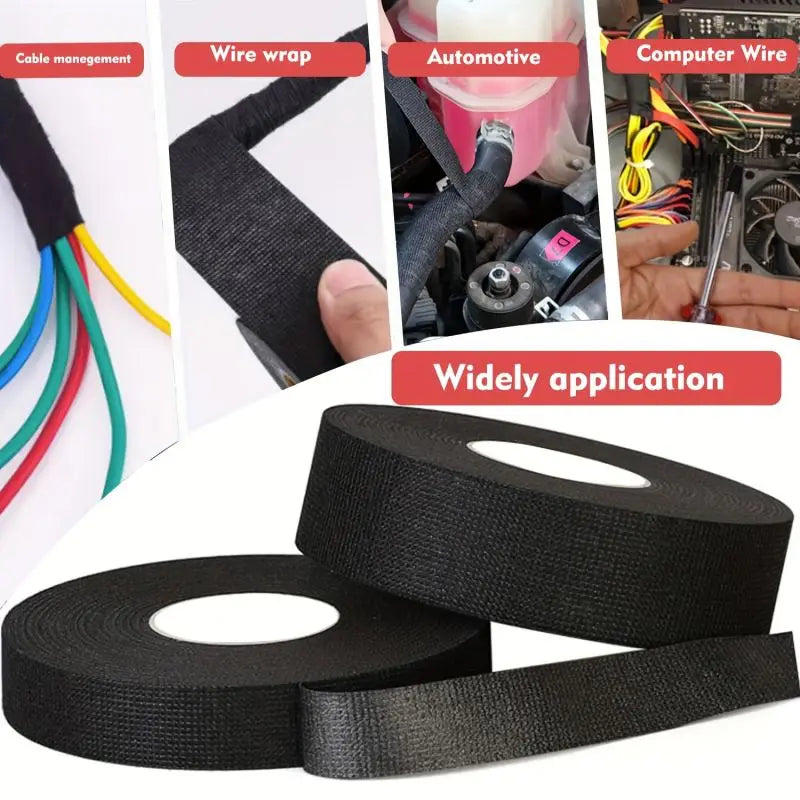 Electrical Tape Heat Resistant Harness Tape Insulation Automotive Fabric Cloth Tape Waterproof Noise Resistance Adhesives-Tape