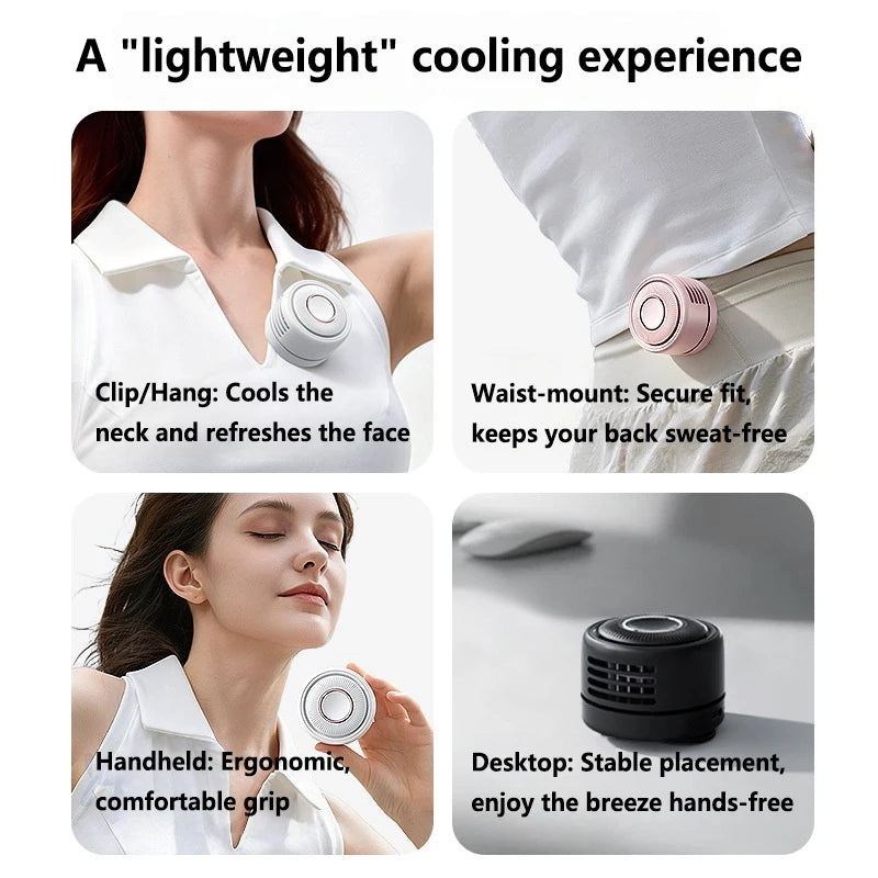 Leaveless 360° Adjustable Neck Fan – Portable, USB Charging, Silent for Students & Lazy Days