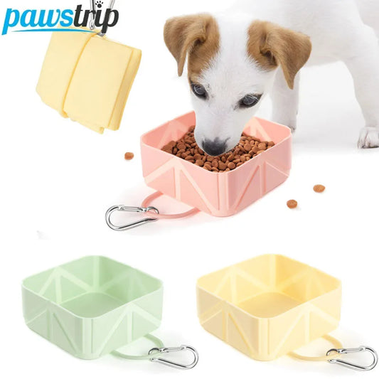 Gamelle de voyage pliable en silicone pour chien et chat, bol portable pour nourriture et eau pour chiots
