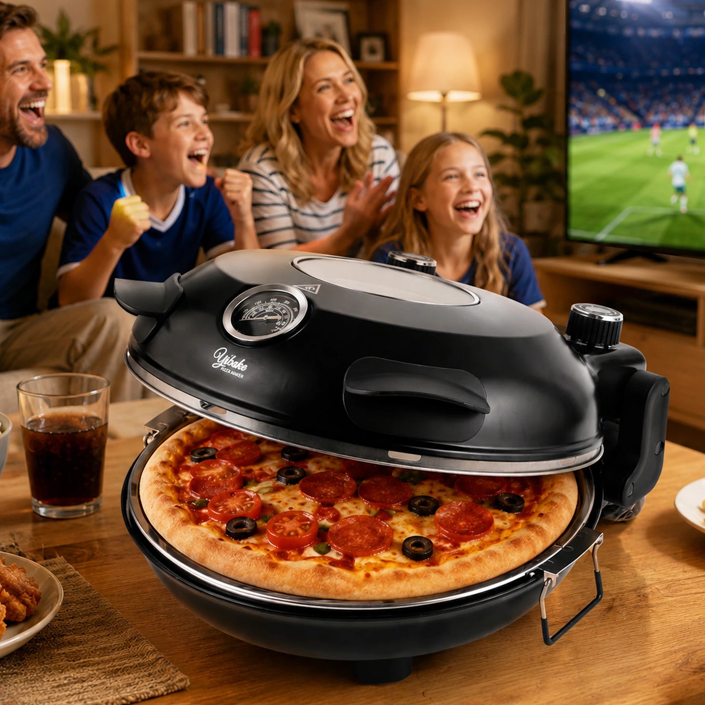 Klaif Electric Pizza Maker, 420℃, 1200 Watt, 5 Separate Temperature Levels, Flame Resistant Stone Plate 1200W 32cm