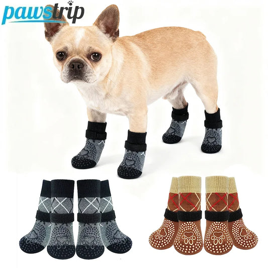 4pcs/lot Pet Dog Socks Anti-Slip Pet Paw Protector for Small Medium Large Dogs Dog Foot Covers Puppy Sock