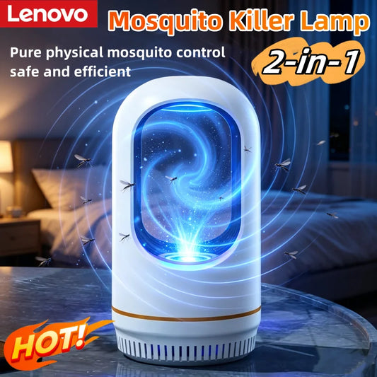 Lenovo 2-in-1 Physical mosquito Lamp Silent Safety Portable Electronic Insect Killer For Bedroom Household Indoor Daily Summer