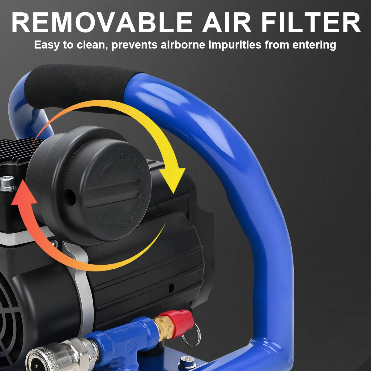 Compresseur d'air électrique Gisam 1,5 L, 8 bars, 120 PSI, sans huile, portable, pour réparation, gonflage de pneus, peinture automobile, bricolage, outil haute puissance pour batterie Makita 18 V
