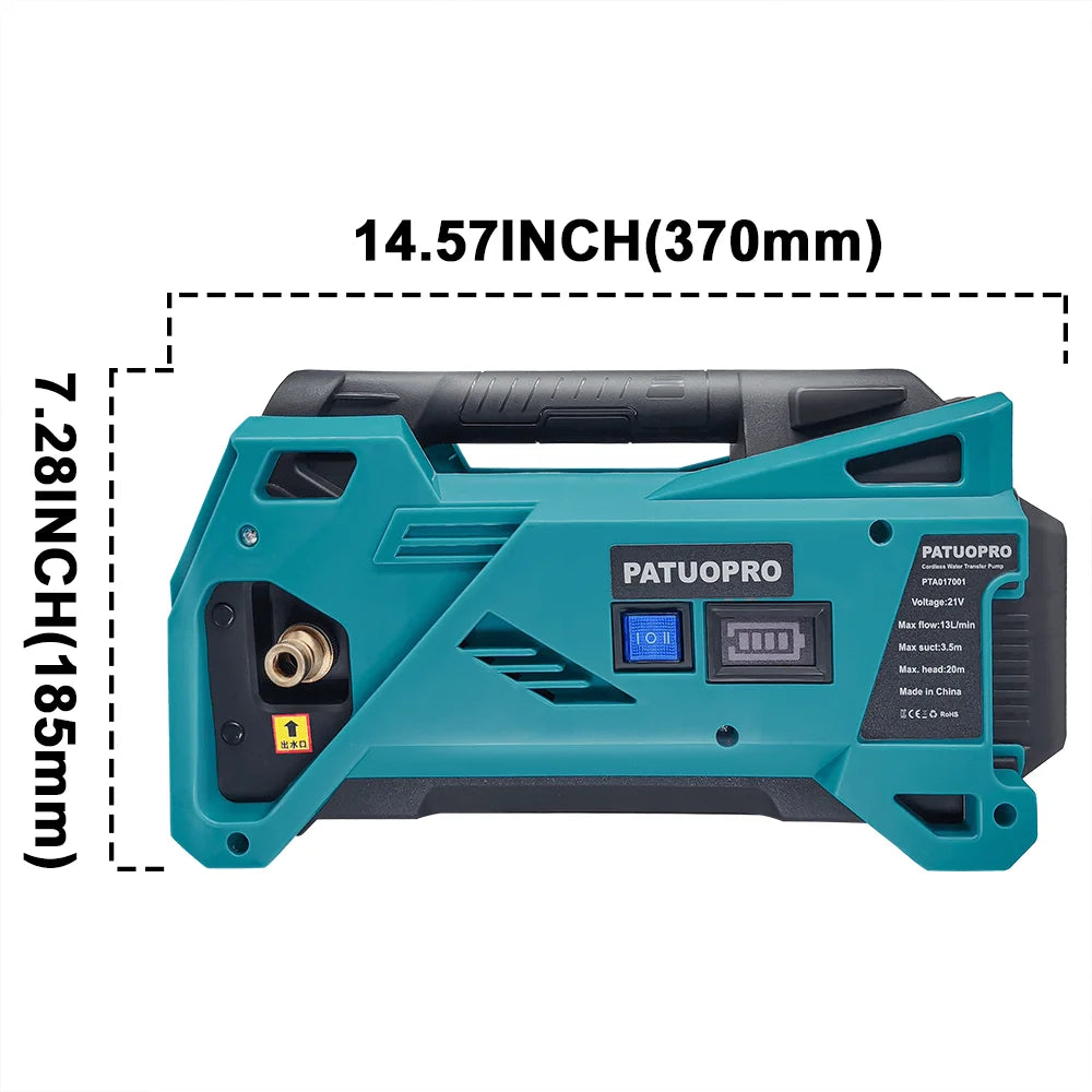 10m Hose Cordless Water Pump 500W for Garden Irrigation and Car Cleaning - Compatible with Makita 18V Battery - Quality Shopping Centre