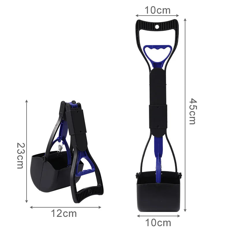 45cm Folding Poop Scooper Outdoor Pet Waste Pick-up Cleaner Long Handle  Puppy Waste Picker Pet Cleaning Tools Dog Accessories
