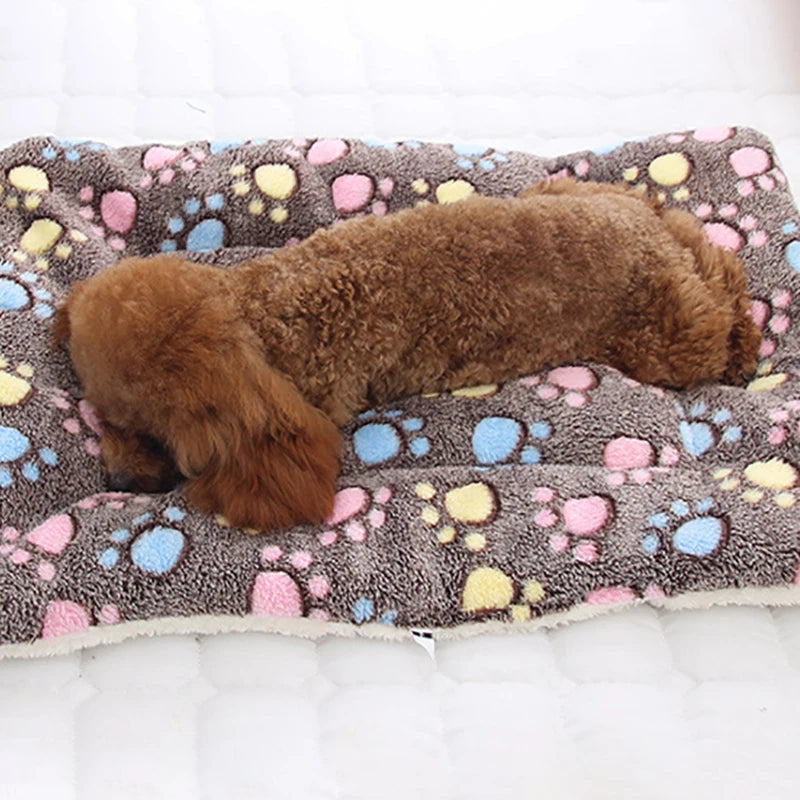Soft Dog Bed Winter Warm Dog Sleeping Mat Thickened Pet Mat for Small Medium Large Dogs Cute Print Pet Blanket Pet Supplies