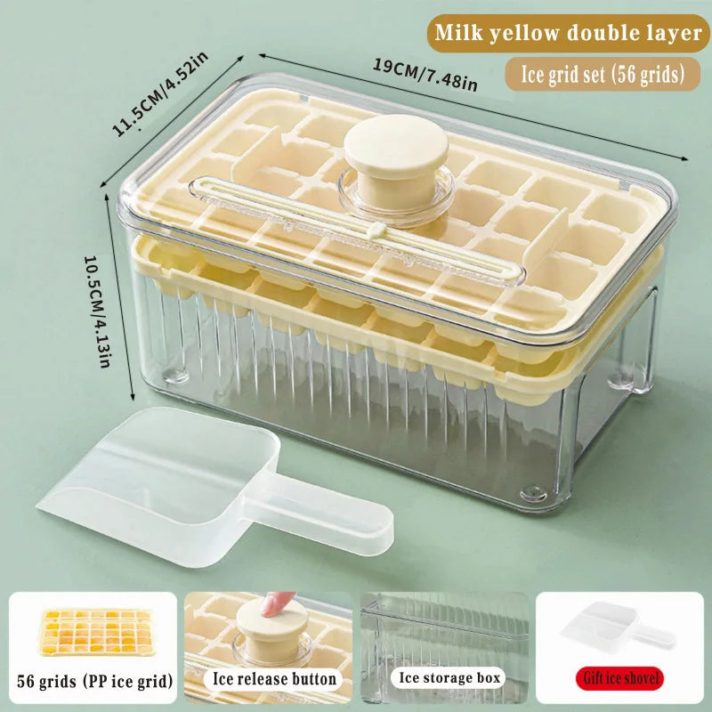 Silicone Mold Ice Cube Tray with Lid Silicone Ice Buckets Ice Mold DIY Moulds Ice-cream Maker Kitchen Tool Ssummer Accessories