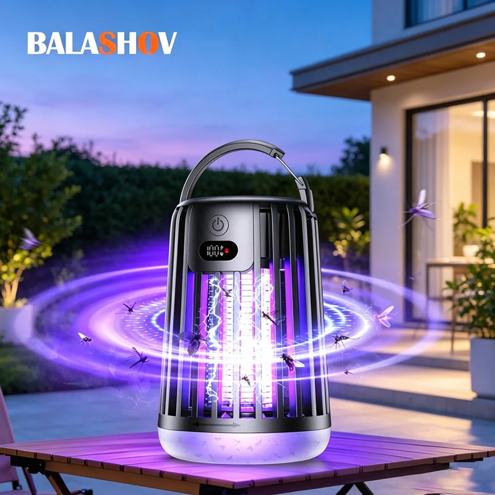 Solar Garden Light Fly Zapper Outdoor Solar Powered with Street Light ﻿ Insect Fly Trap Garden Rechargeable mosquito killer lamp