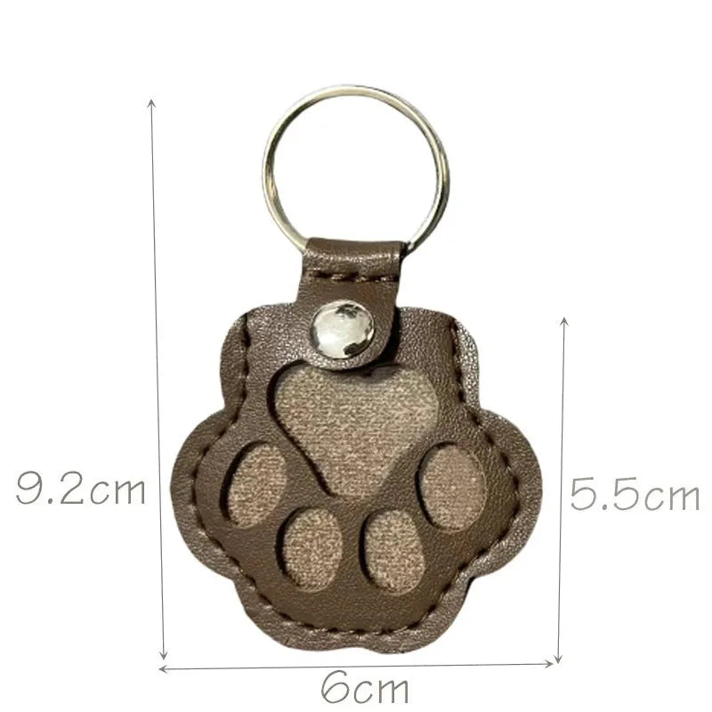 Pet Paw Fur Keepsake Keychain, Cute Fillable Cat Dog Hair Collection Pendant for Bags Keys, Snap Button Gift, 5.5cm with Ring