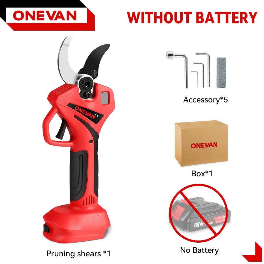 ONEVAN Borstelloze 55MM Elektrische Snoeischaar 2-Snelheden Elektrische Schaar Boomtakken Tuin Elektrisch Gereedschap voor Makita 18V Batterij Pin