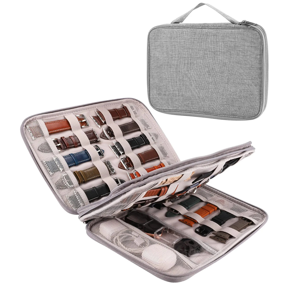 Watch Band Storage Case Hold 35 Watch Straps Portable Organizer Bag Compatible with Apple Watch Band,Headset Other Accessories
